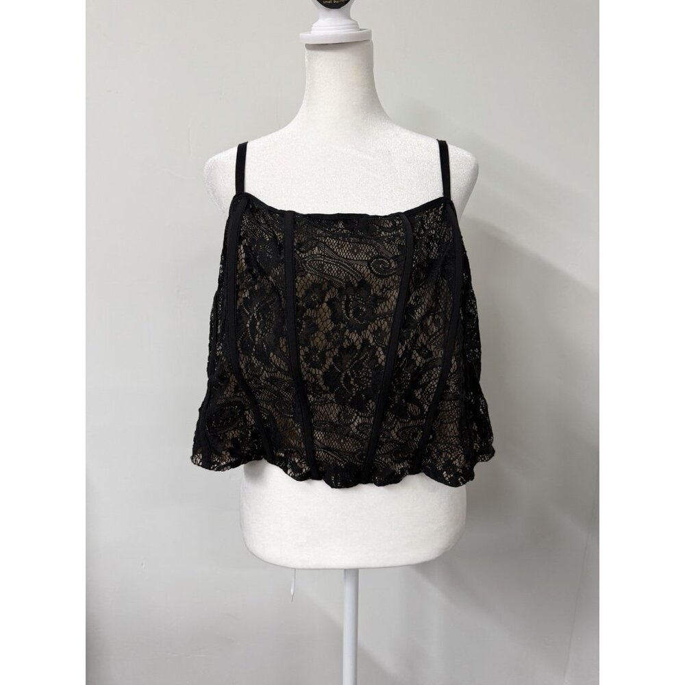 Women’s Torrid Plus Size Black Lace Corset Crop Top 2‎ 2X 18-20 Sexy  Romantic